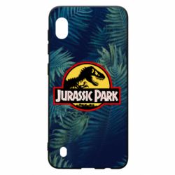 Чехол для Samsung A10 Jurassic Park on the background of a fern - PrintSalon