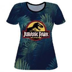 Женская футболка 3D Jurassic Park on the background of a fern - PrintSalon