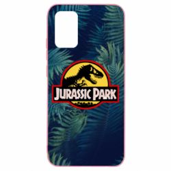 Чехол для Samsung A02s/M02s Jurassic Park on the background of a fern - PrintSalon