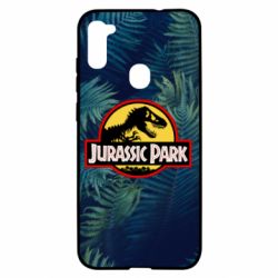 Чехол для Samsung A11/M11 Jurassic Park on the background of a fern - PrintSalon