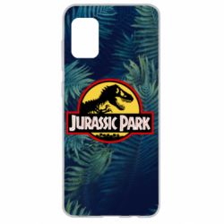 Чехол для Samsung A31 Jurassic Park on the background of a fern - PrintSalon
