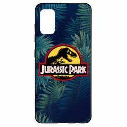 Чехол для Samsung A41 Jurassic Park on the background of a fern - PrintSalon