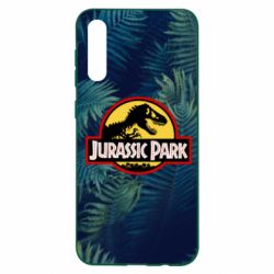 Чехол для Samsung A50 Jurassic Park on the background of a fern - PrintSalon