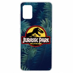 Чехол для Samsung A51 Jurassic Park on the background of a fern - PrintSalon
