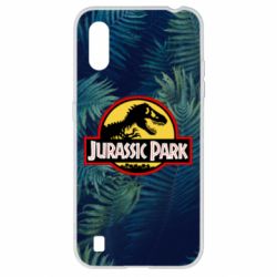 Чехол для Samsung A01/M01 Jurassic Park on the background of a fern - PrintSalon