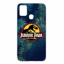 Чехол для Samsung M31 Jurassic Park on the background of a fern - PrintSalon
