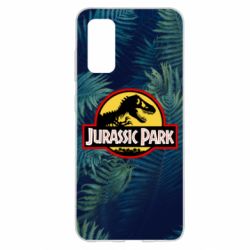 Чехол для Samsung S20 Jurassic Park on the background of a fern - PrintSalon