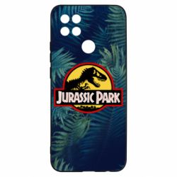 Чехол для Oppo A15s/A15 Jurassic Park on the background of a fern - PrintSalon