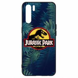 Чехол для Oppo A91/Reno3 Jurassic Park on the background of a fern - PrintSalon
