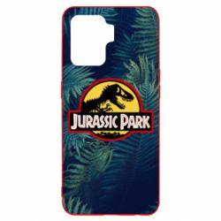 Чехол для Oppo Reno 5 Lite Jurassic Park on the background of a fern - PrintSalon