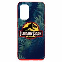 Чехол для Oppo Reno 5 4G Jurassic Park on the background of a fern - PrintSalon