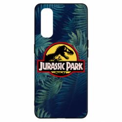 Чехол для Oppo Find X2 Jurassic Park on the background of a fern - PrintSalon