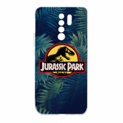 Чехол для Xiaomi Redmi 9 Jurassic Park on the background of a fern - PrintSalon