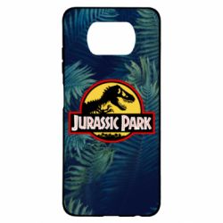 Чехол для Xiaomi Poco X3 Jurassic Park on the background of a fern - PrintSalon