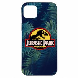 Чехол для iPhone 14 Plus Jurassic Park on the background of a fern - PrintSalon