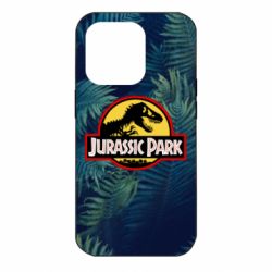 Чехол для iPhone 14 Pro Jurassic Park on the background of a fern - PrintSalon