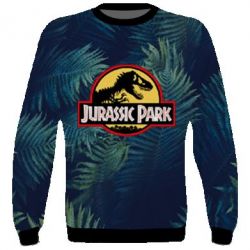 3D свитшот Jurassic Park on the background of a fern - PrintSalon