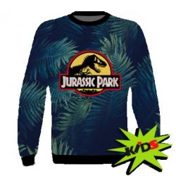 Детский 3D свитшот Jurassic Park on the background of a fern - PrintSalon