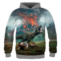 Мужское 3D худи jurassic world - PrintSalon
