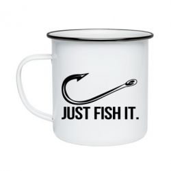 Кружка емальована Just Fish It