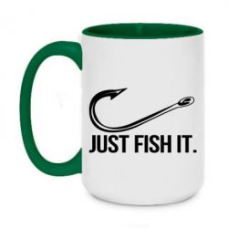 Чашка двухцветная 420ml Just Fish It - PrintSalon