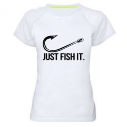Женская футболка для спорта Just Fish It - PrintSalon