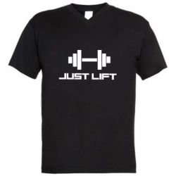 Мужская футболка  с V-образным вырезом Just Lift - PrintSalon