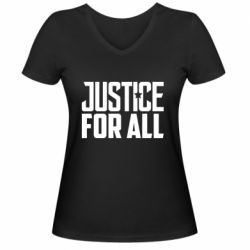 Женская футболка с V-образным вырезом Justice for all - PrintSalon