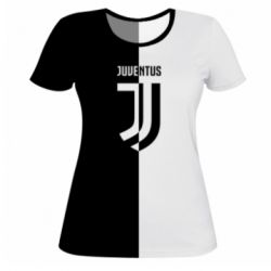 Женская футболка 3D Juventus black and white logo - PrintSalon