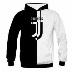 Мужское 3D худи Juventus black and white logo - PrintSalon