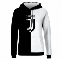 Жіноче 3D худі Juventus black and white logo