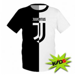 Детская 3D футболка Juventus black and white logo - PrintSalon
