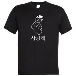 Мужская футболка  с V-образным вырезом K-pop - PrintSalon