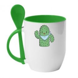 Чашка с ложкой Кактус - PrintSalon