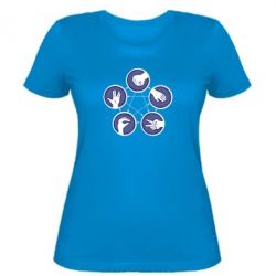 Жіноча футболка Камінь, ножиці, папір, ящірка, спок - PrintSalon