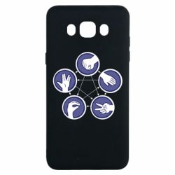 Чохол для Samsung J7 2016 Камінь, ножиці, папір, ящірка, спок - PrintSalon