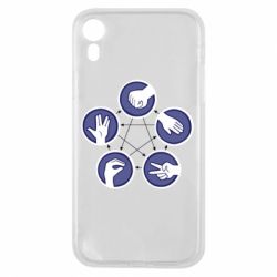 Чохол для iPhone XR Камінь, ножиці, папір, ящірка, спок - PrintSalon