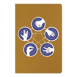 Блокнот з принтом Камінь, ножиці, папір, ящірка, спок - PrintSalon