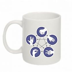 Чашка 320ml Камень, ножницы, бумага, ящерица, спок