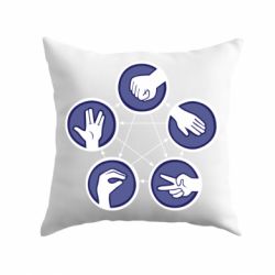 Подушка Камінь, ножиці, папір, ящірка, спок - PrintSalon