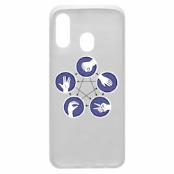 Чохол для Samsung A40 Камінь, ножиці, папір, ящірка, спок - PrintSalon