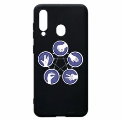 Чохол для Samsung A60 Камінь, ножиці, папір, ящірка, спок - PrintSalon