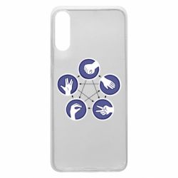 Чохол для Samsung A70 Камінь, ножиці, папір, ящірка, спок - PrintSalon