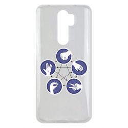 Чохол для Xiaomi Redmi Note 8 Pro Камінь, ножиці, папір, ящірка, спок