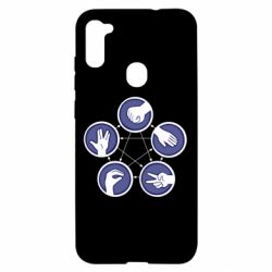 Чохол для Samsung A11 / M11 Камінь, ножиці, папір, ящірка, спок - PrintSalon