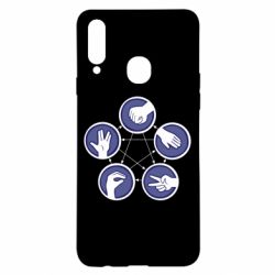 Чохол для Samsung A20s Камінь, ножиці, папір, ящірка, спок - PrintSalon