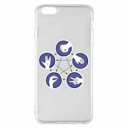 Чохол для iPhone 6 Plus/6S Plus Камінь, ножиці, папір, ящірка, спок - PrintSalon