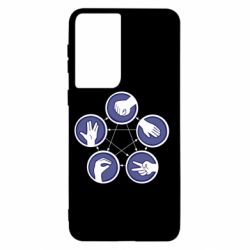 Чехол для Samsung S21 Камень, ножницы, бумага, ящерица, спок-PrintSalon Чехол для Samsung S21 Камень, ножницы, бумага, ящерица, спок