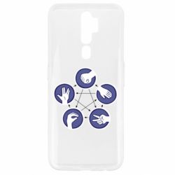 Чехол для Oppo A5/A9 2020 Камень, ножницы, бумага, ящерица, спок