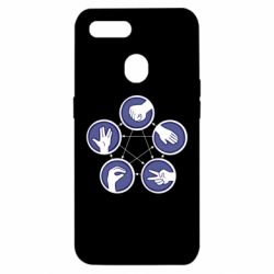 Чохол для Oppo A5s / A12Камінь, ножиці, папір, ящірка, спок-PrintSalon Чохол для Oppo A5s / A12Камінь, ножиці, папір, ящірка, спок